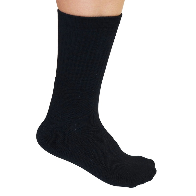 3/4 Crew Black Bamboo Viscose Socks Small Single