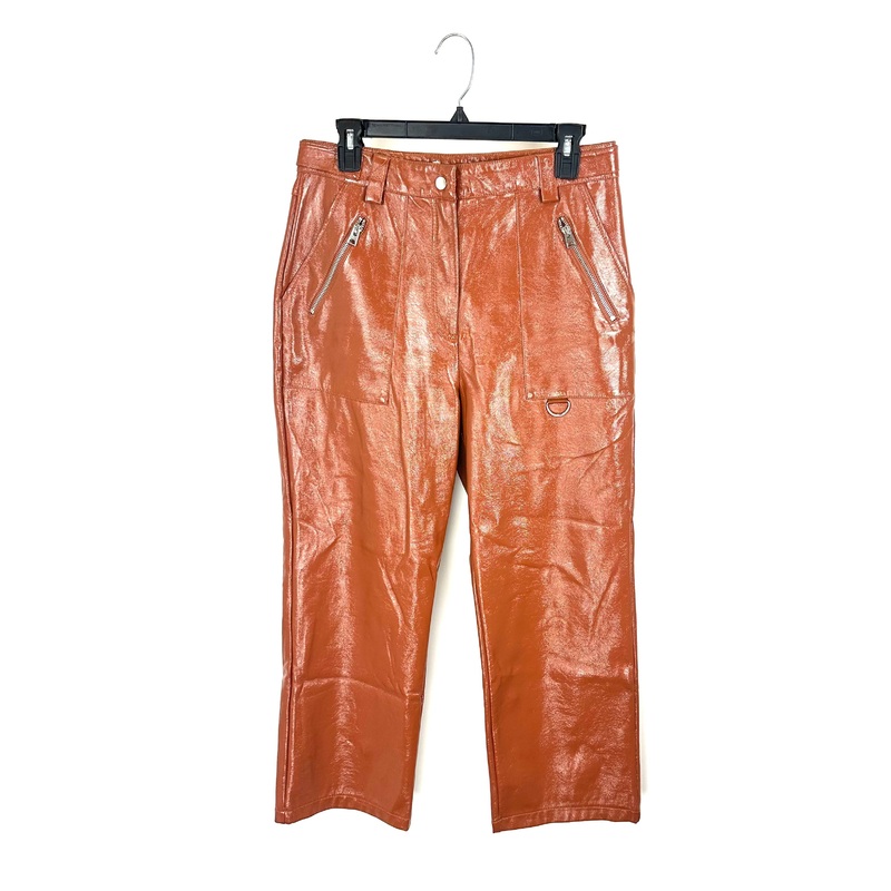 Copper Orange Faux Leather Pants – Size 8