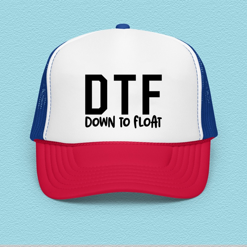 DTF Down To Float Trucker Hat Black / White / Black