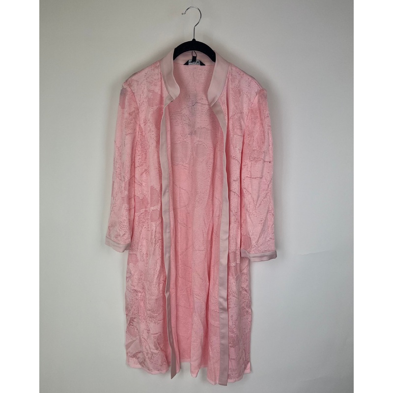 Pale Pink Knit Long Cardigan – Size 4/6
