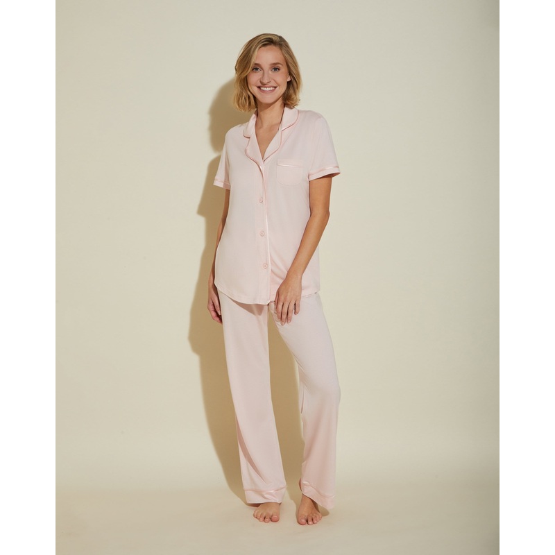 Short Sleeve Top & Pant Pajama Set Pink Lilly/Pink Lilly XS