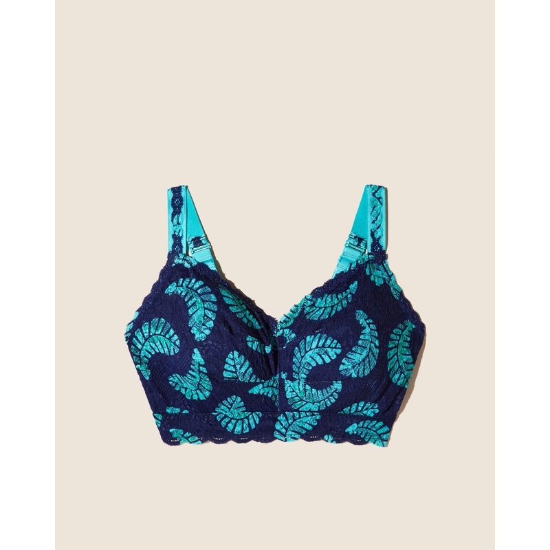 Super Curvy Sweetie Bralette Leaf/Bright Teal XS