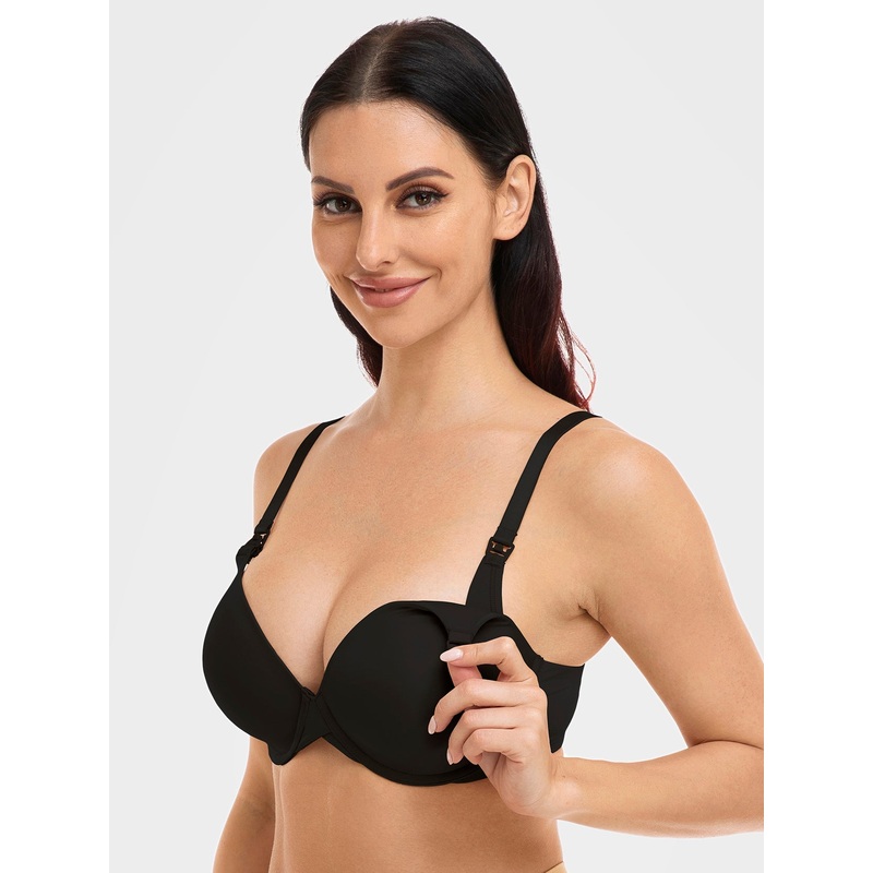 Underwire Nursing Bra for Breastfeeding Black 32C