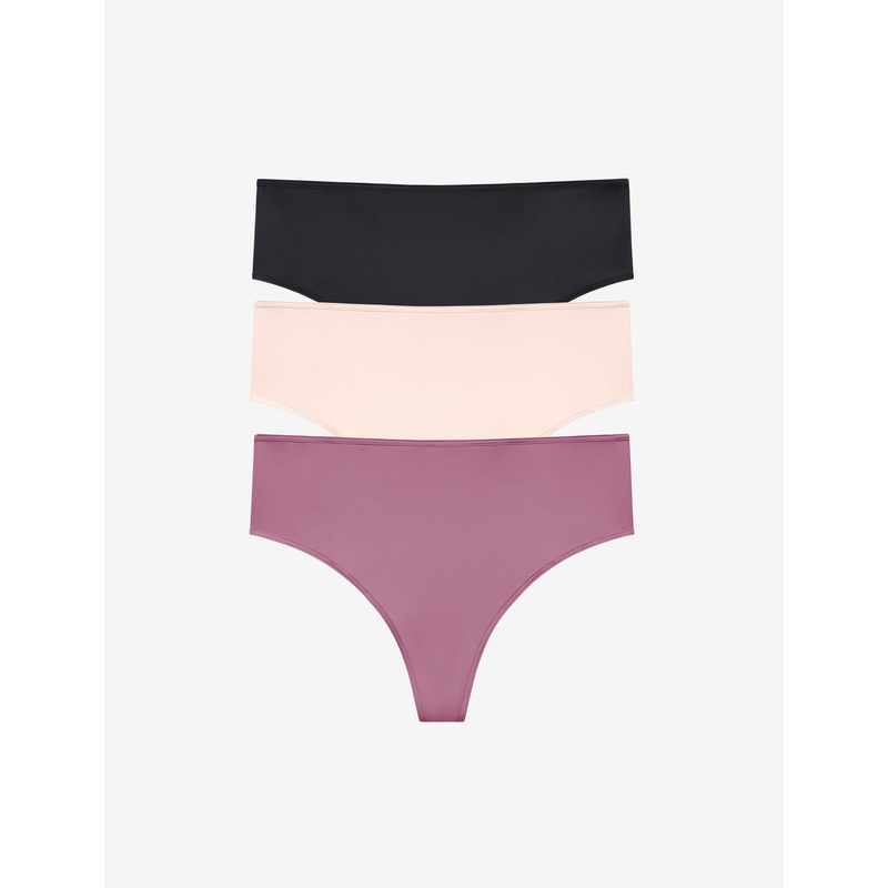 24/7 Classic High Waist Thong – 3 Pack black-softpink-sorbet XS