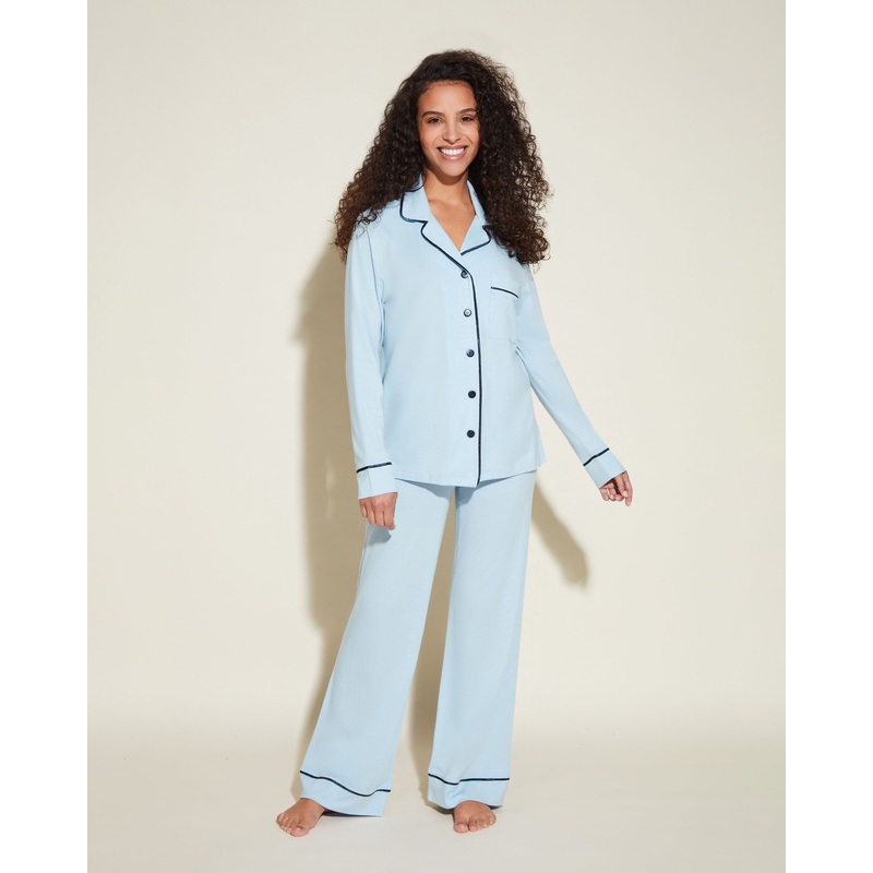 Conjunto De Pijama Petite Con Camisa De Manga Larga Y Pantalones Aasmani Blue/Navy Blue PS