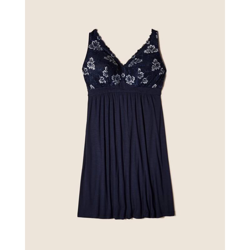 Extended Chemise Noct Blue/Ivory 1X