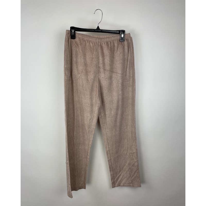 Tan Fuzzy Pajama Pants – Small