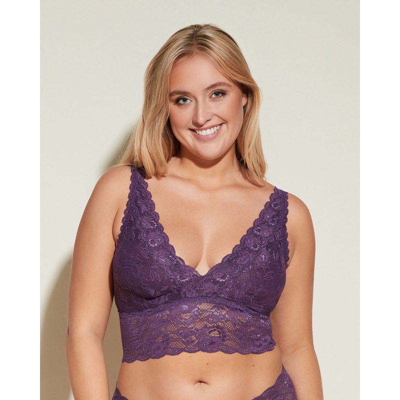 Bralette Extended Plungie Longline Zaadi Purple 1X
