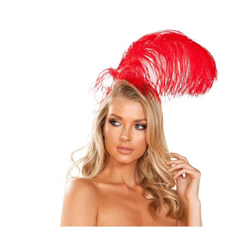 Feather Headband One Size Red