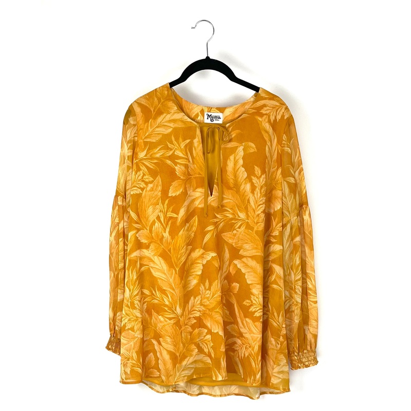 Orange Leaf Print Top – Size 4/6