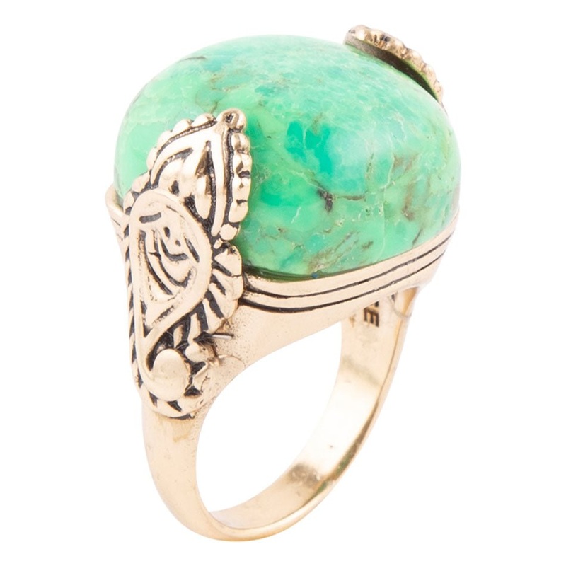 Ornate Lime Turquoise Ring 7