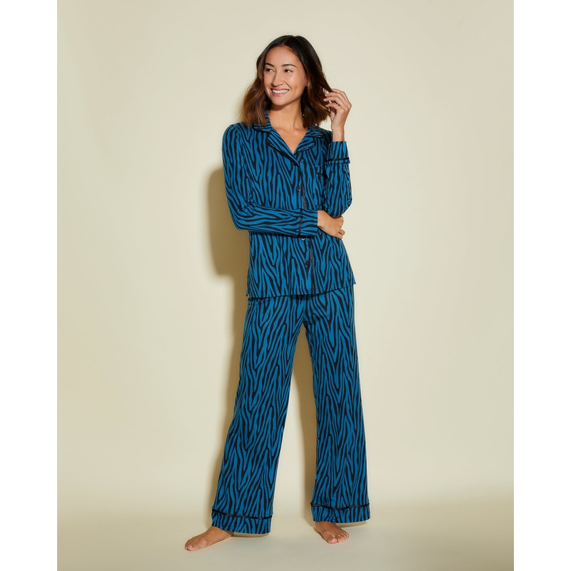 Pigiama Petite Con Top A Maniche Lunghe E Pantaloni Zebra Malawi/Black PS