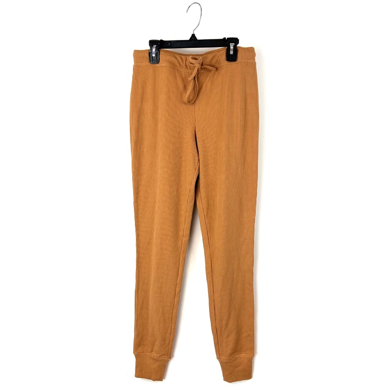 Tan Ribbed Joggers – Small