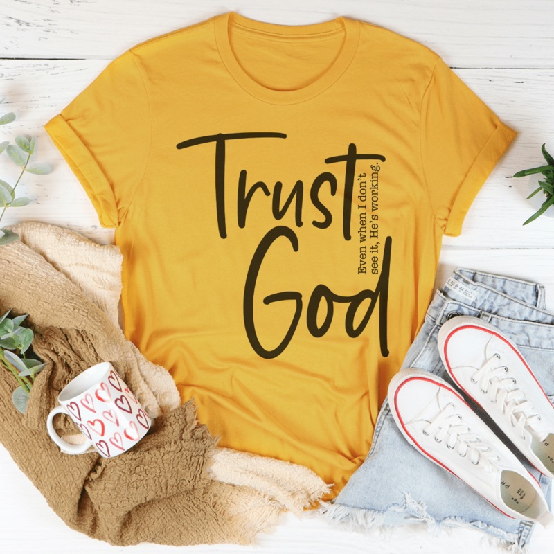 Trust God Tee Black Heather S