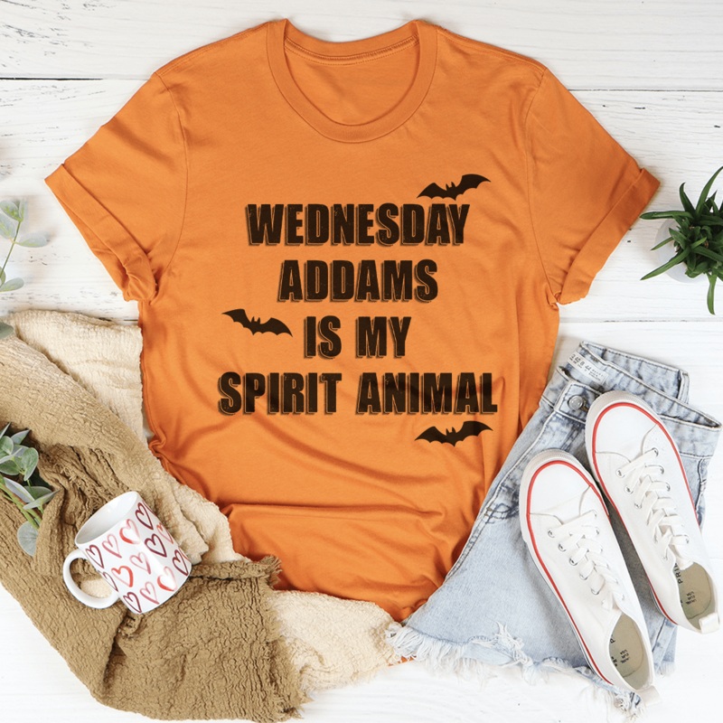 Wednesday Addams Is My Spirit Animal Tee Burnt Orange S