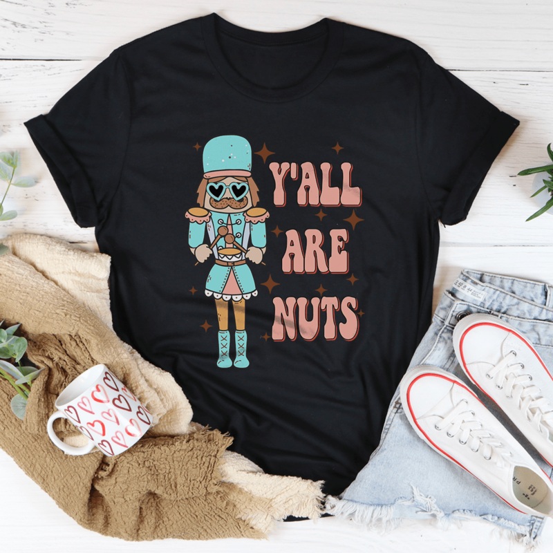 Y’all Are Nuts Tee Black Heather S
