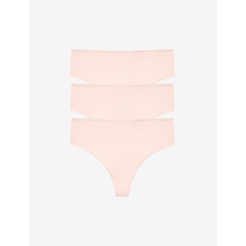 24/7 Classic High Waist Thong – 3 Pack soft-pink XS