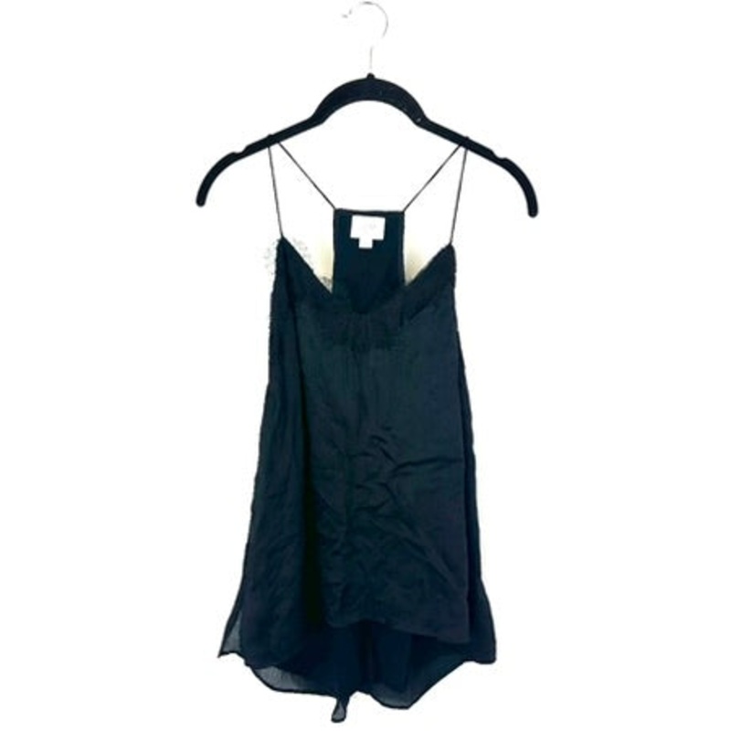 Black Racer Back Top With Lace – Small