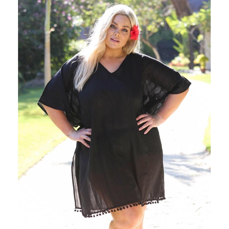 Capriosca Cotton Kaftan – Black OS