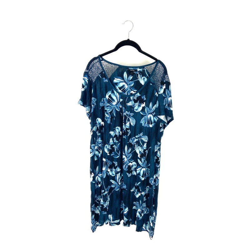 Midnight Blue Flower Nightgown – 1X