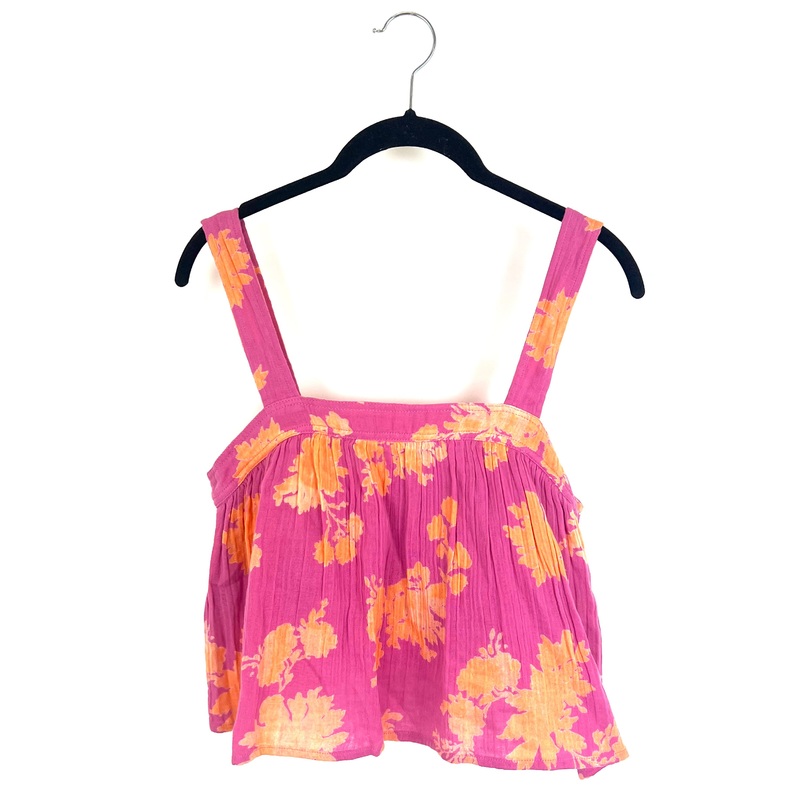 Pink Cropped Floral Tank – Size 4/6