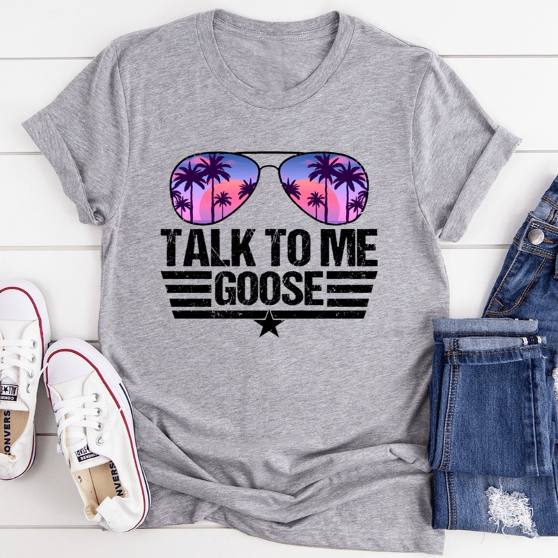 Talk to Me Goose Tee Athletic Heather S