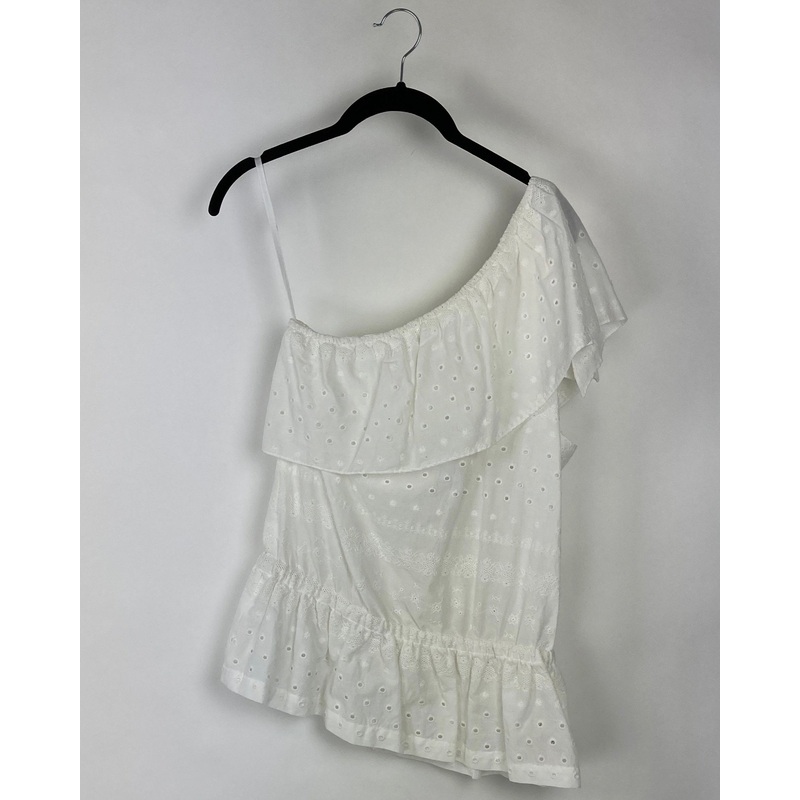 White Eyelet One Shoulder Top – Small Small