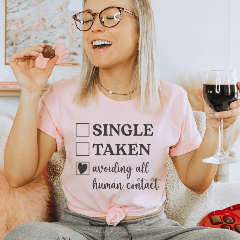Avoiding All Human Contact Tee Pink S