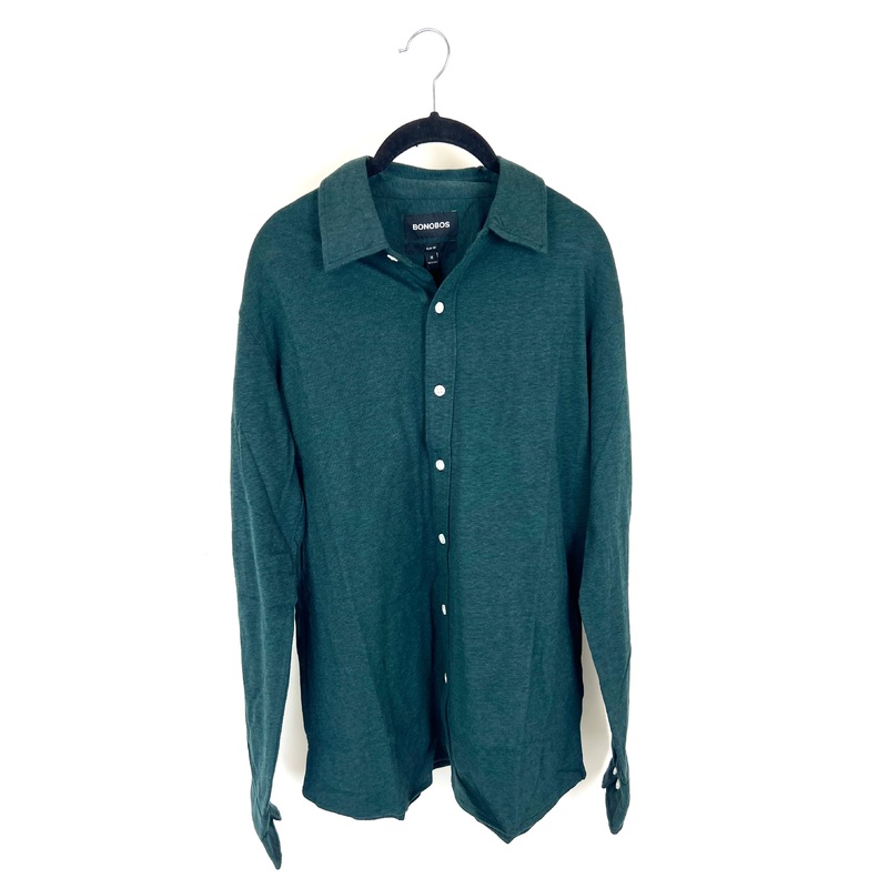 Dark Green Long Sleeve Button Down – Medium