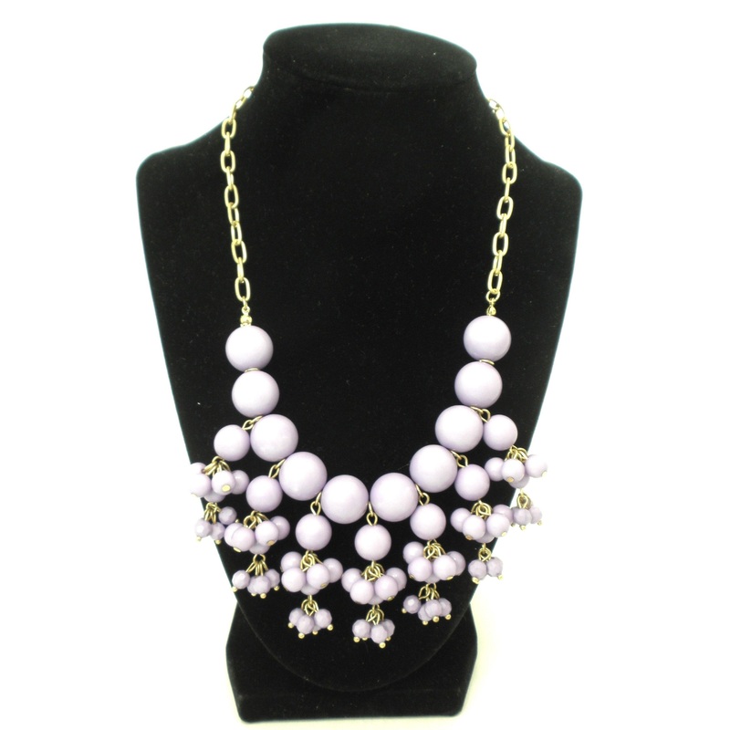 Purple Beaded Statement Necklace