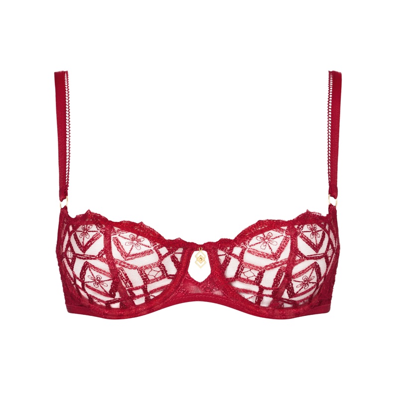 Sense Of Illusion Red Berry Demi Cup Bra Red Berry 32B