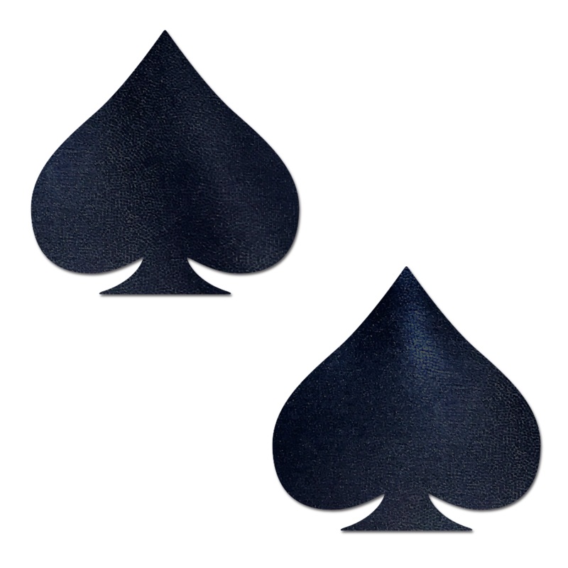 Spade: Liquid Black Spade Nipple Pasties by Pastease