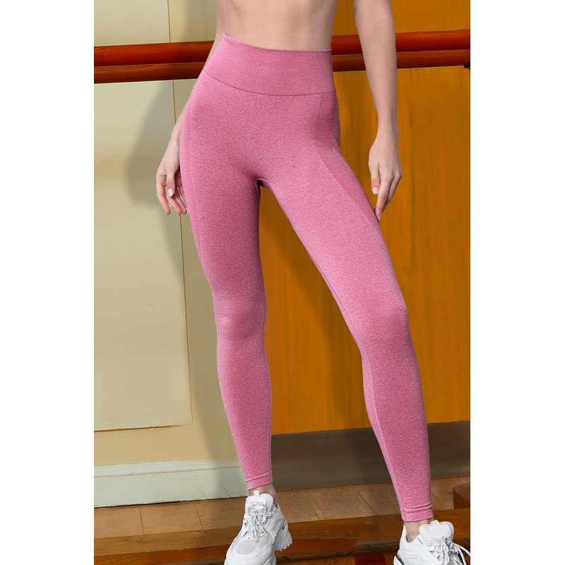 Wide Waist Sports Leggings Fuchsia Pink S