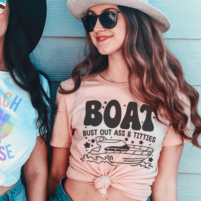 Boat Tee Heather Prism Peach S