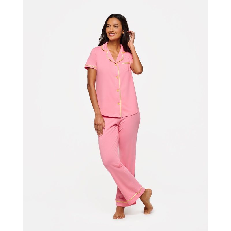 Conjunto De Pijama Con Camisa De Manga Corta Y Pantalones Passiflora/Limoncello XS