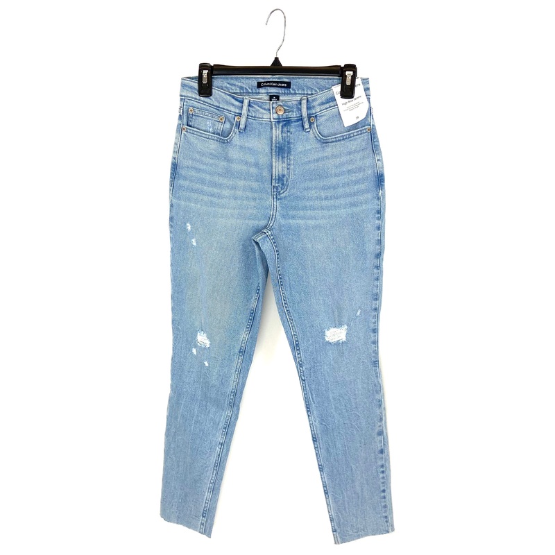 Light Wash High Rise Ripped Skinny Jean – Size 28