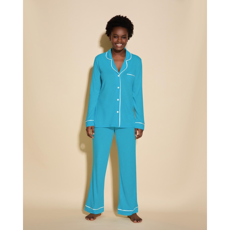 Pigiama Con Top A Maniche Lunghe E Pantaloni Constance Blue/Moon Ivory XS