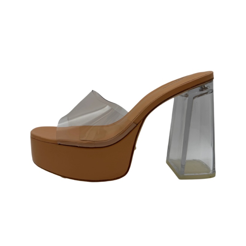 Tan And Clear Platform Mule – Size 8 and 9 Size 8