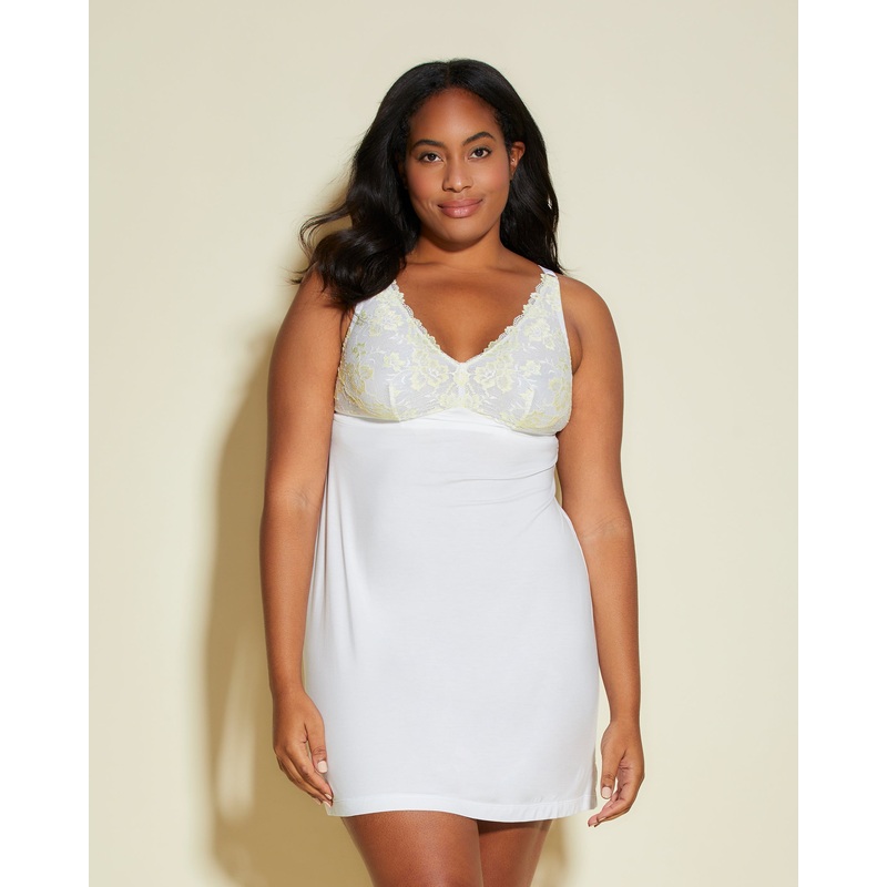 Verlngerte Chemise Mignonette/White 1X