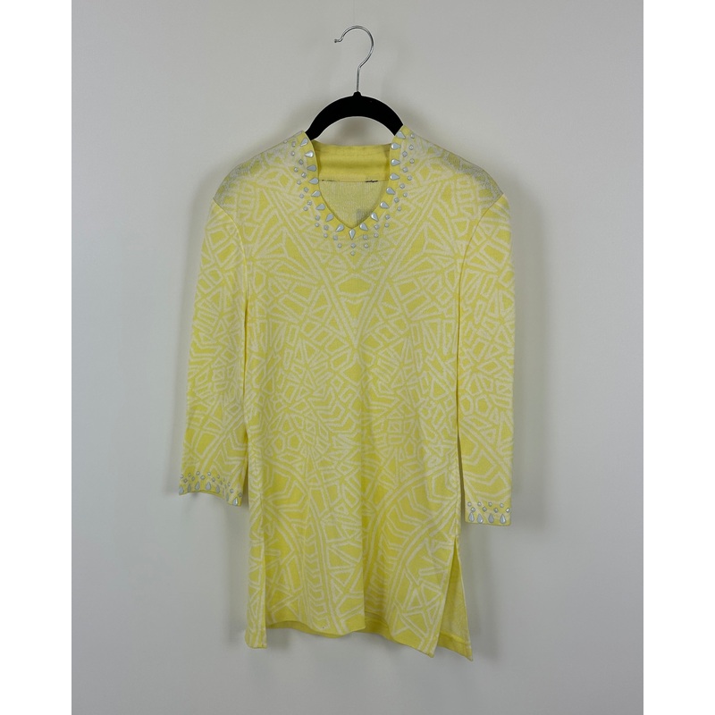 Yellow And White Knit Tunic – Size 2-4
