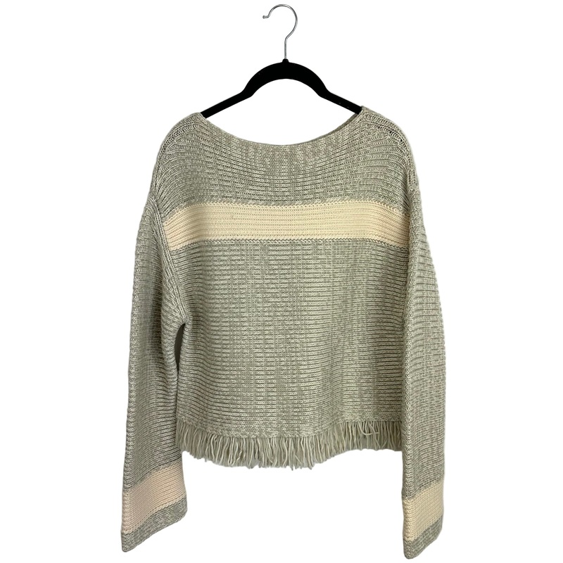 Grey And Cream Fringe Sweater – Size 2/4