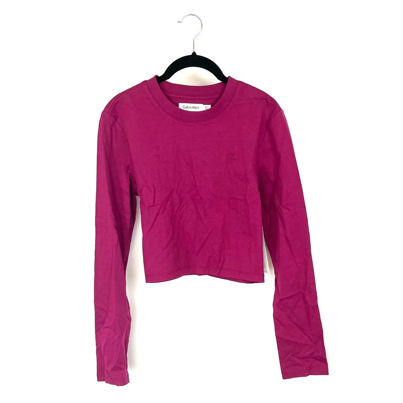 Magenta Cropped Long Sleeve Top – Small