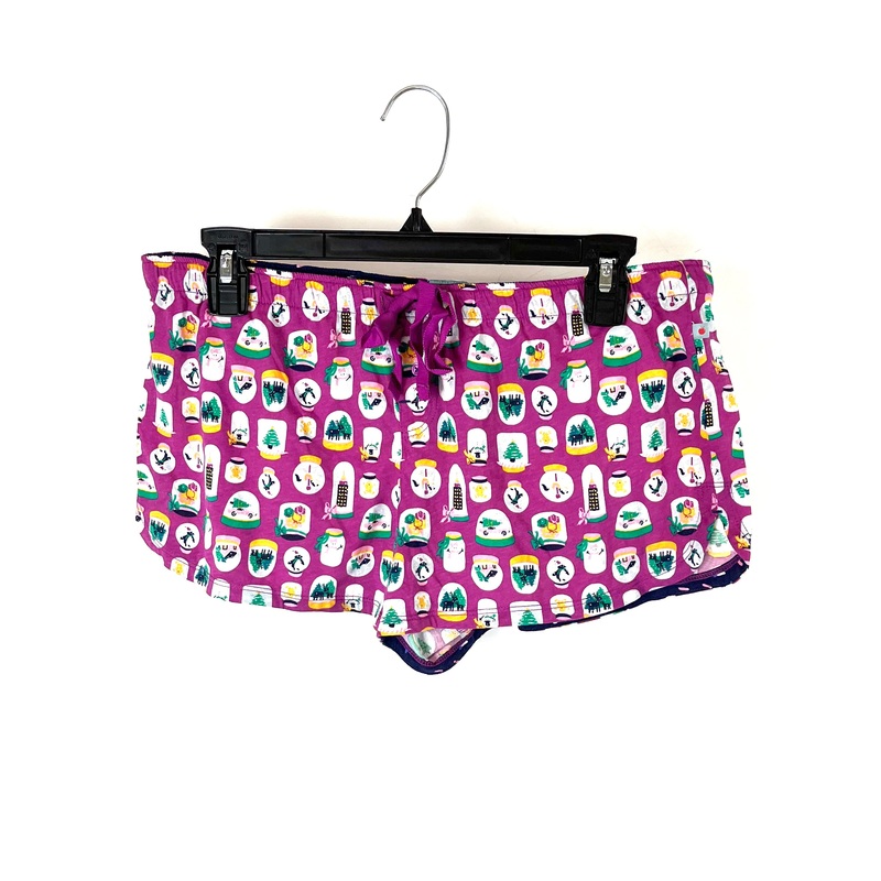 Purple Winter Print Sleepwear Shorts – Small