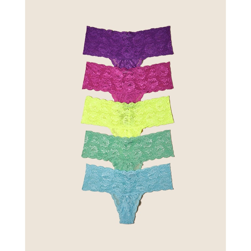 Comfie Tanga 5Er-Pack Maldives Neon Yellow Cape Fuchsia Cyclamen Ghana S/M
