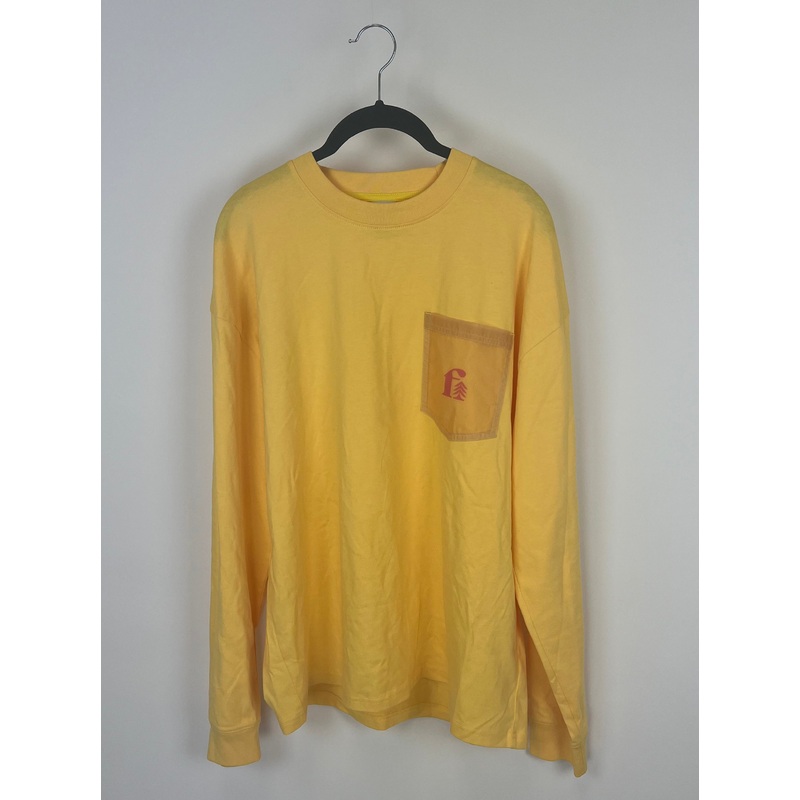 MENS Bright Yellow Long Sleeve Shirt With Front Pocket
