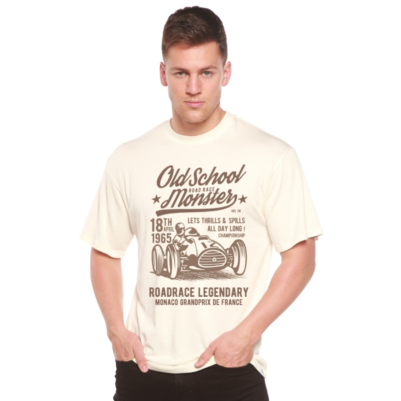 Old School Road Spun Bamboo Men’s Bamboo Viscose/Organic Cotton Short Sleeve Graphic T-Shirt Medium Black