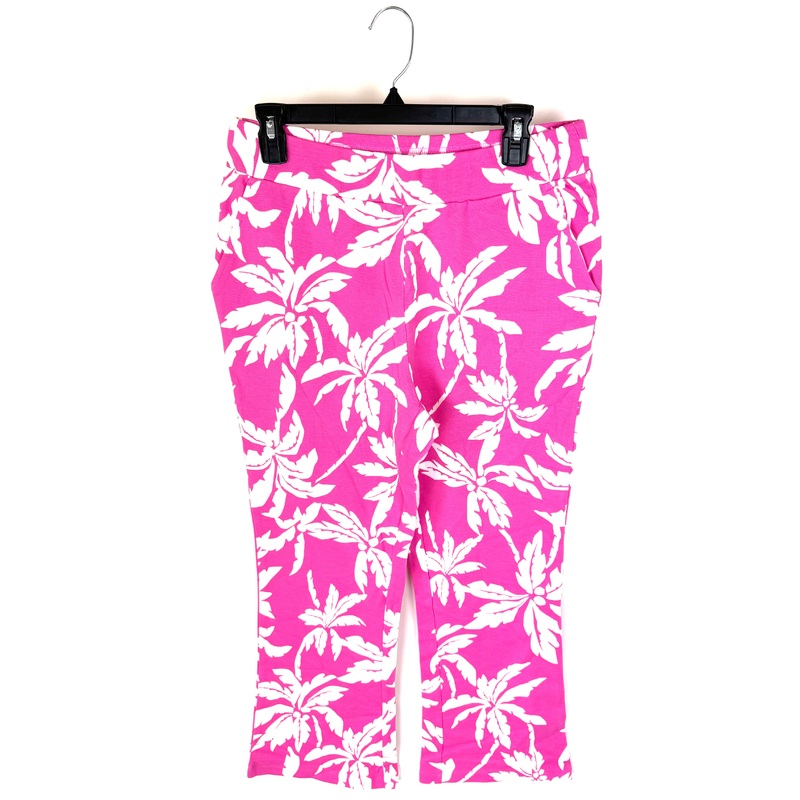 Pink And White Tropical Print Pant- Size 6/8
