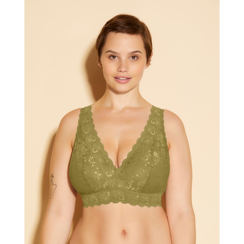Super Curvy Plungie Longline Bralette Aloe XS
