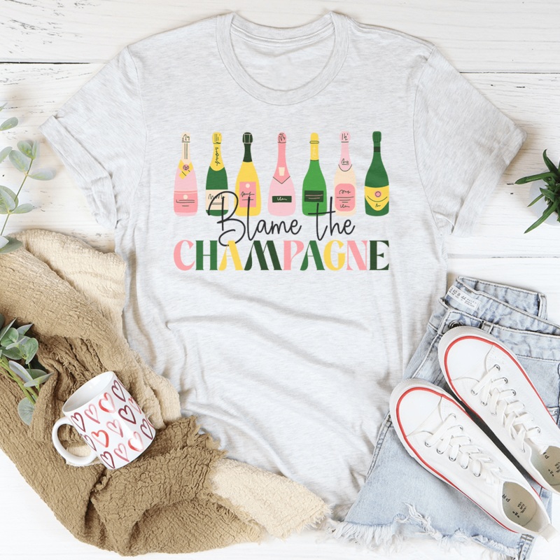 Blame The Champagne Tee Heather Prism Peach S