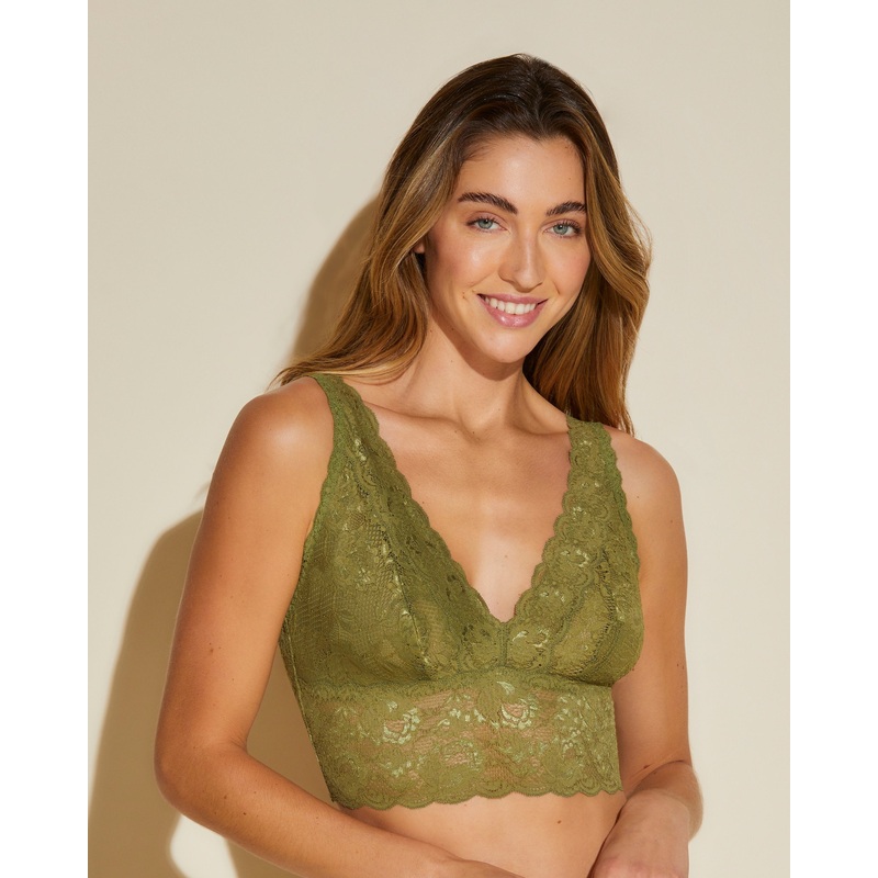 Bralette Alta Con Scollatura Profonda Aloe S